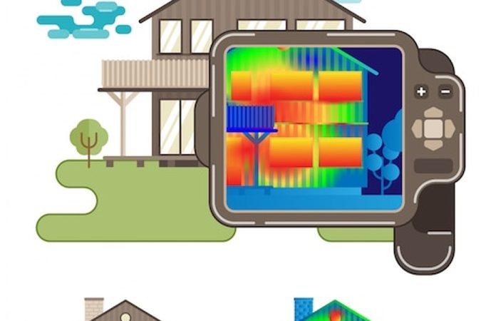 Une caméra thermique scanne la façade d'une maison pour réaliser l'audit énergétique obligatoire 2024 : prix, durée de validité et guide complet des travaux recommandés.
