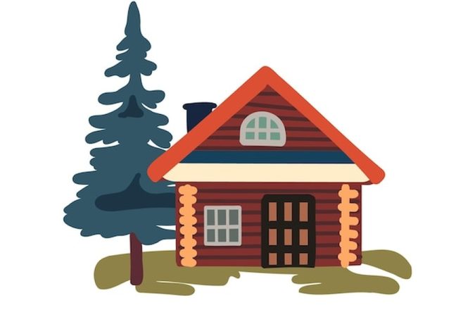 Petit chalet en bois et sapin illustrant comment construire un abri de jardin sans payer la taxe d'aménagement : les astuces légales en 2024.
