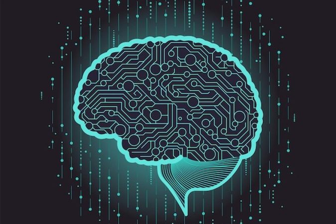 Un cerveau numérique composé de circuits électroniques turquoise illustrant LM Studio : Le guide complet pour faire tourner une IA (LLM) en local sans carte graphique surpuissante au milieu de flux de données.