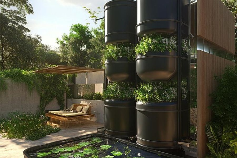 Un système de filtration biologique par colonnes végétalisées explique comment installer un système de recyclage des eaux grises domestiques pour alimenter ses toilettes et son jardin.